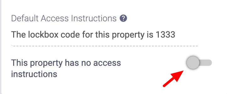 How to Configure a Property with Default Access Instructions